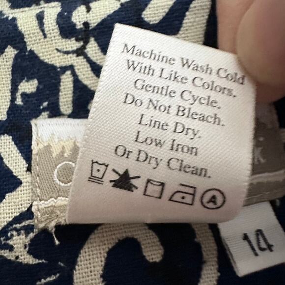 Coldwater Creek Linen Shirt Dress Sleeveless Floral Summer Women 14 Knee Length - Picture 7 of 10